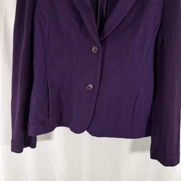 Talbots Blazer Women's 8P Solid Purple 2 Button Front Wool Blend Pockets - Picture 3 of 10